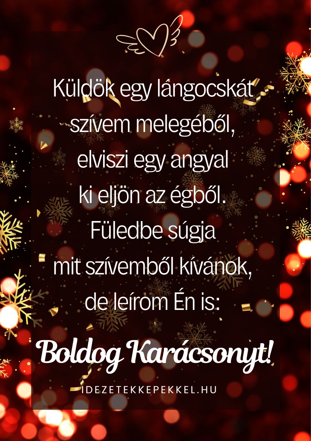 boldog karácsonyt idézet szívem melege