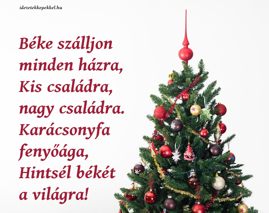 karácsonyfa idézet, béke szálljon